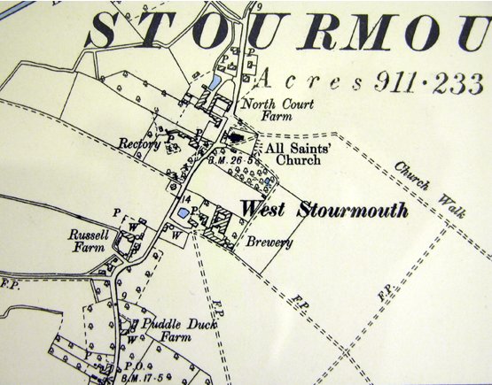 1881 Ordnance survey map of Stourmouth with link to modern ordnance survey map