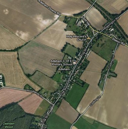 Sattelite image of Adisham