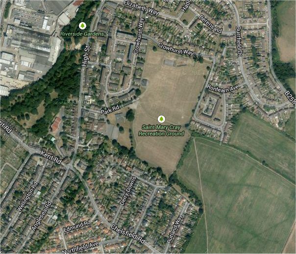 Sattelite image of St. Mary Cray