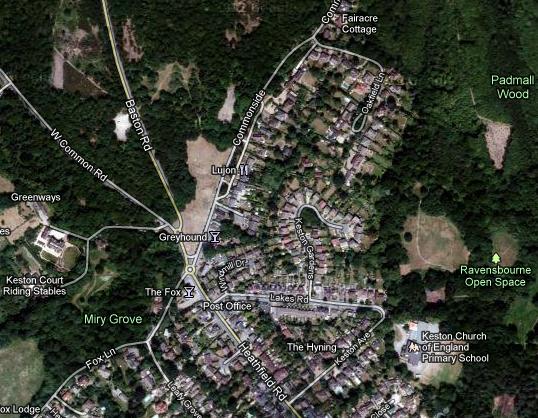 Sattelite image of Keston